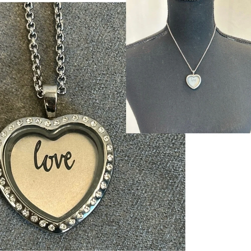 SOUTH Hill crystal rhinestone heart locket necklace